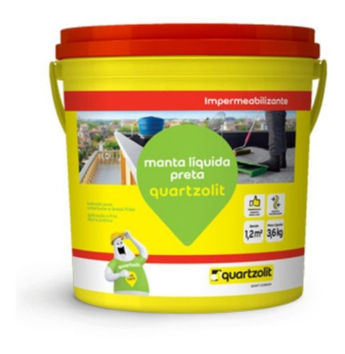 Manta Liquida 3,6kg Preta Quartzolit