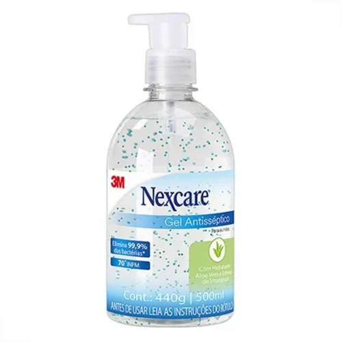 Álcool Gel Antisséptico Nexcare 500ml C/ Aloe Vera 3m