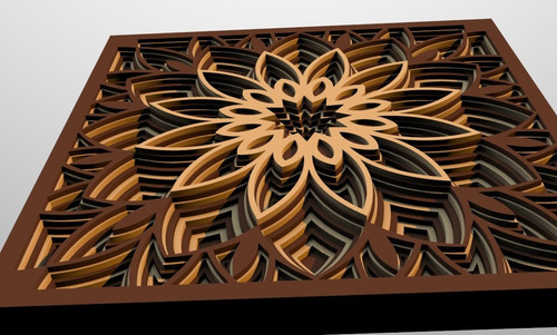 Vector 3d Mandala Multicapa Cnc Corte Láser Cnc Dxf Cdr