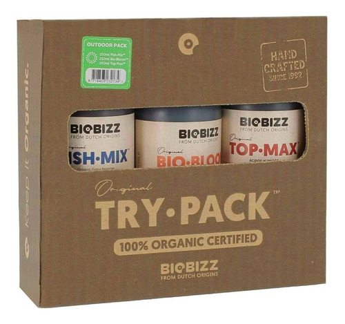Biobizz Trypack Orgánico Fertilizantes Cultivo Outdoor 250ml