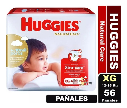 Pañales Huggies Natural Care Maleta Xg