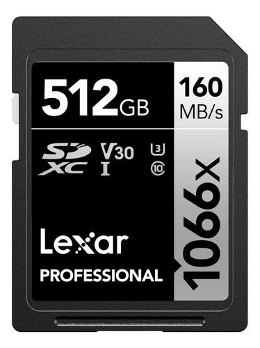 Cartão Memória Lexar Sd Xc 512gb 160mb/s V30 1066x Uhs-i U3