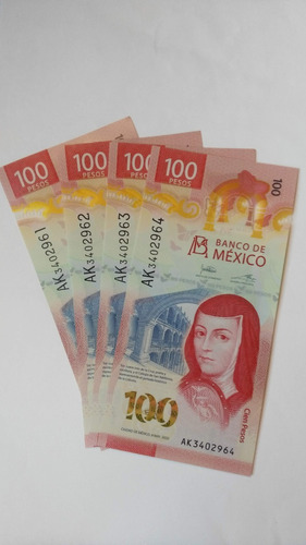 Billetes Escalera Ascendente Sor Juana Ak3402961-ak3402964