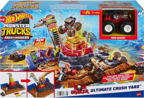 Hot Wheels Monster Trucks Arena De Demolición Bone Shaker  D