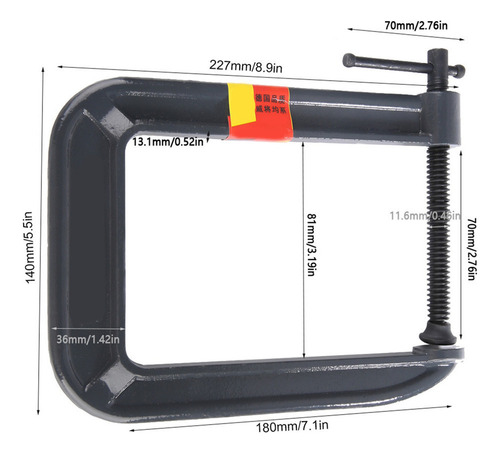 Dispositivo Sujeción Carpintería Bricolaje Tipo C (70,180mm)
