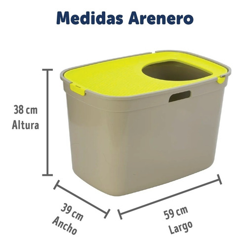 Arenero Para Gatos Con Tapa Anti-arena Top Cat
