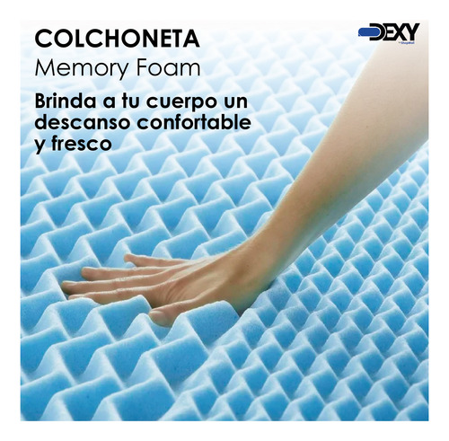 Colchoneta Memory Foam Matrimonial Sobre Colchón Fresca 5cm