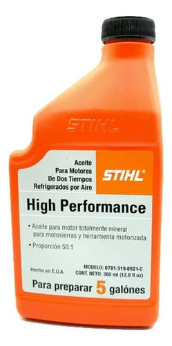 Aceite 2 Tiempos Stihl 12,8 Onzas - Para Mezcla X 2 Unidades