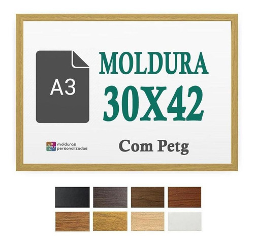 Moldura Cru 30x42 Cm Para A3 Impresso Arte Quadro Petg