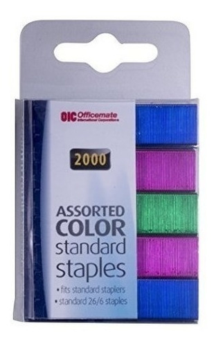 Grapas Estándar De Color Oficial, 2000 En Paquete, Colores