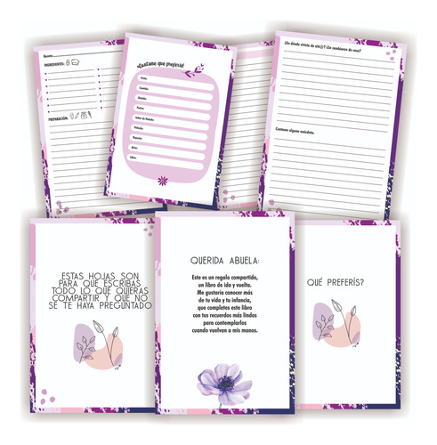 Kit Imprimible Diario Agenda Abuela Pdf Violeta