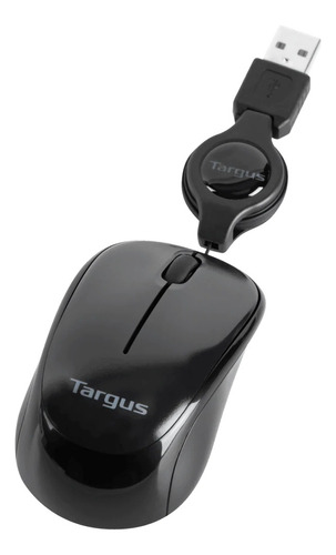 Mouse Usb Targus Mini Retractil Portable Amu75us Color Negro