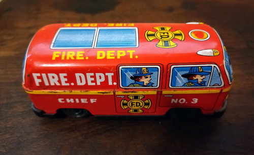 Camióneta De Bombeo Chapa Litografiados Made In Japan (Usado)