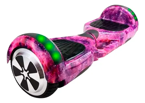 comprar Hoverboard Overboard Skate Elétrico 6.5 Bluetooth Com Led Cor Rosa Galáxia Smart Balance