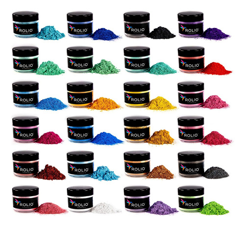 Pigmentos Perlados Rolio Pigments Set 24 Colores 10gr C/u