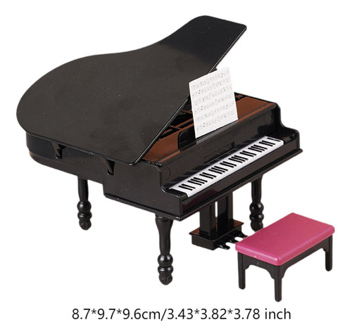 2 X 1/12 Casa De Muñecas Mini Piano De Cola Casa De