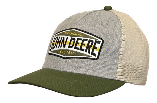 John Deere Gorra Original Gris Y Verde Con Malla Retro