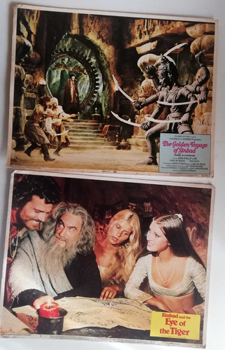 Harryhausen - 2 Lobby Card Películas Simbad 1974 Y 1978