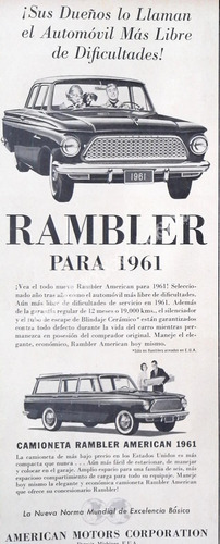 Cartel Retro Autos Rambler American 1961 /206