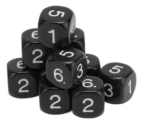 20 Dados Numéricos Negros De 6 Caras, Dados Poliédricos De E
