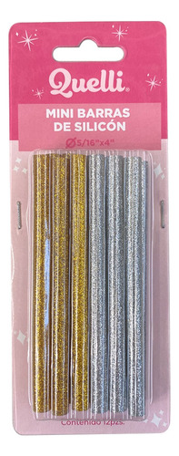 Barras Mini De Silicón Glitter Quelli 12pz