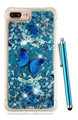 Para iPhone 8 Plus Case Glitter,caiyunl Líquido T5lke