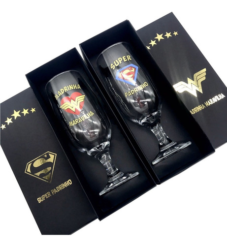 Imagem 2 de 5 de 2 Convites Taça De Cerveja Super Padrinho Casamento Batizado