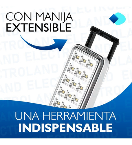 Imagen 6 de 10 de Luz De Emergencia 30 Leds Autonomia 15hrs Recargable 2018