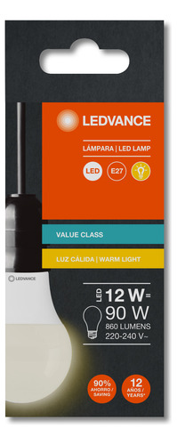 Pack X 10 Lámpara Led Osram 12w Luz Calida E27