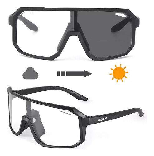 Lentes Fotocromáticos Deportivos Gafas Ciclismo Con Protecci Negro