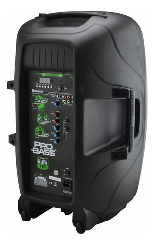 Imagen 2 de 4 de Parlante Pro Bass Elevate 115 con bluetooth negra 110V/220V