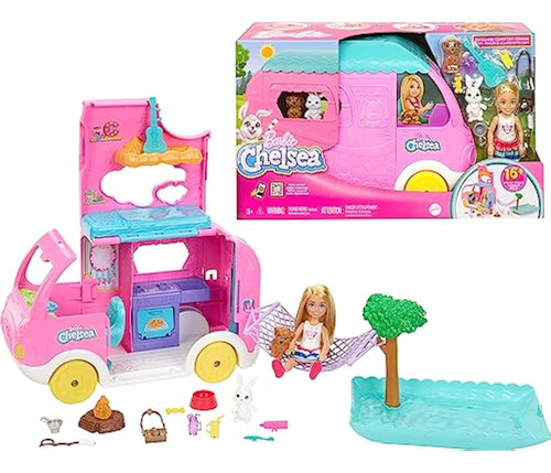 Barbie Camper Chelsea   2 En 1 Con Muñeca Camioneta