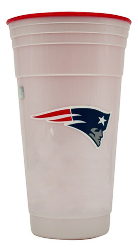 Vaso De Fiesta Nfl Patriotas De Plastico Duro 900 Ml Nfl Color Blanco,rojo