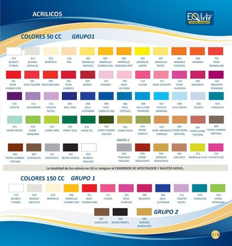 Set Acrílicos Eqarte X 25 Un. 50ml Pintura Acrílica Envíos