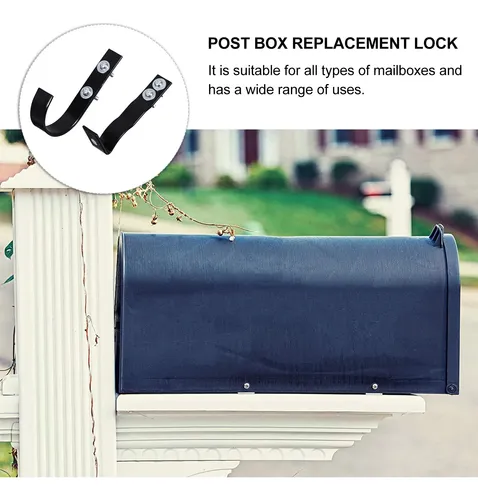 1set Mailbox Latch Replacement Kit Black Iron For Mailbox