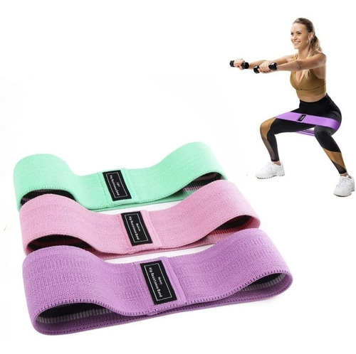 Set 3 Bandas Elásticas Resistencia Ejercicio Entrenamiento