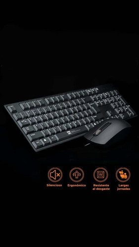 Imagen 6 de 6 de Kit De Teclado Y Mouse Optico De Cable Usb Para Pc Laptop