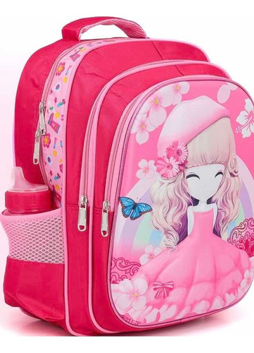 Mochila De Lona Infantil Impermeable Escuela Viaje Gato