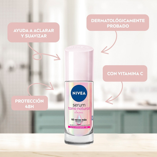 Desodorante Aclarante Nivea Serum Tono Natural Classic 40ml
