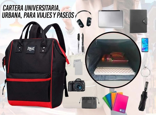 Imagen 4 de 8 de Mochila Cartera Everlast Urbana Anti Robo Resistente Liviana