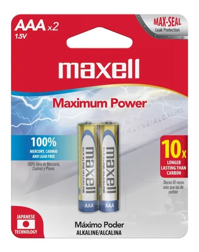 Pilas Aaa Alcalinas Maxell Sin Mercurio 1.5v Pack X2