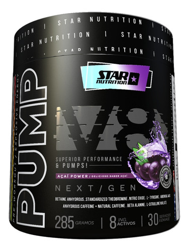 Pre Entreno Pump V8 Next Gen Star Nutrition X 285 G