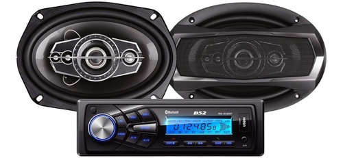 Combo Audio B52 Estereo Usb Bt 208w + 2 Parlantes 6x9 700w