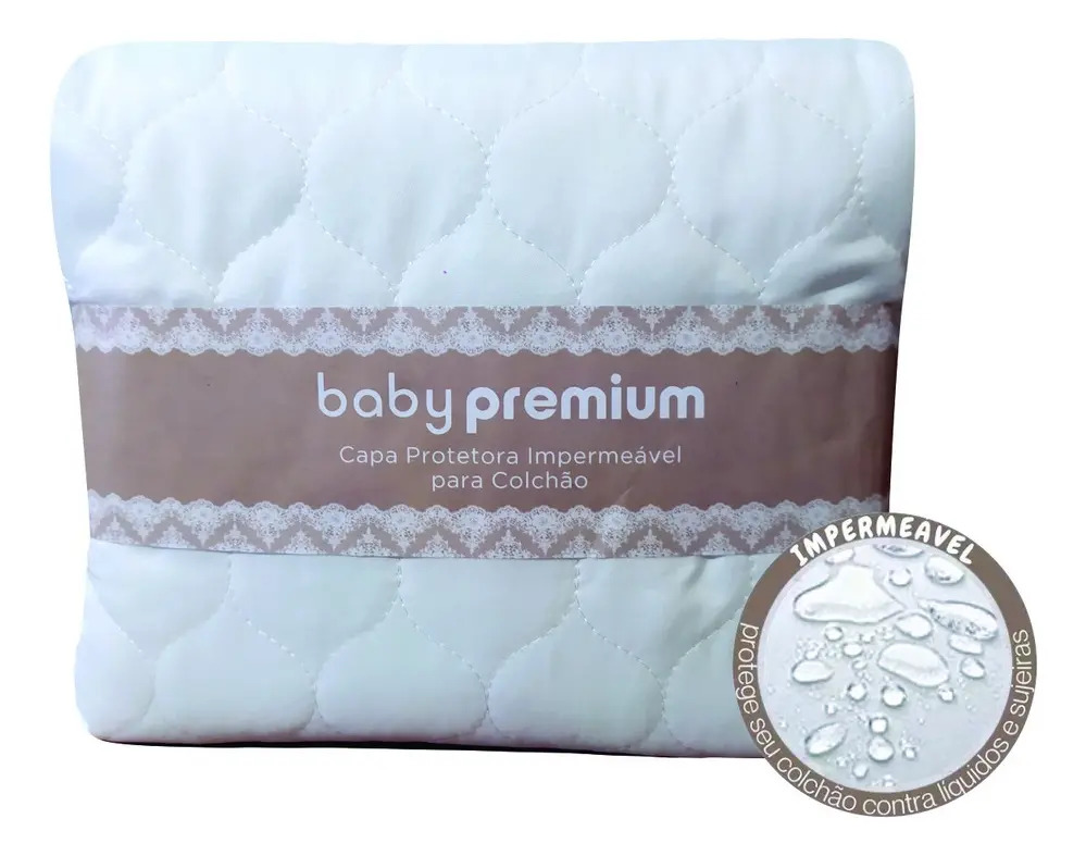 Protetor Impermeável Para Colchão De Berço 130x70x15cm Sul Brasil Branco Elástico
