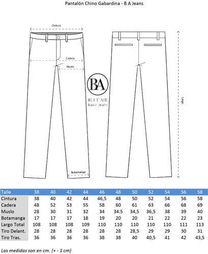 Imagen 2 de 4 de Pantalon Chino Hombre Colores Varios Blue Air Jeans