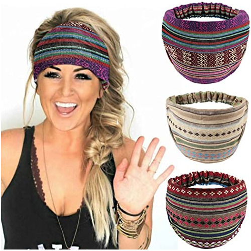 Diademas Gortin Boho Azules Extra Anchas Y Elásticas Kno