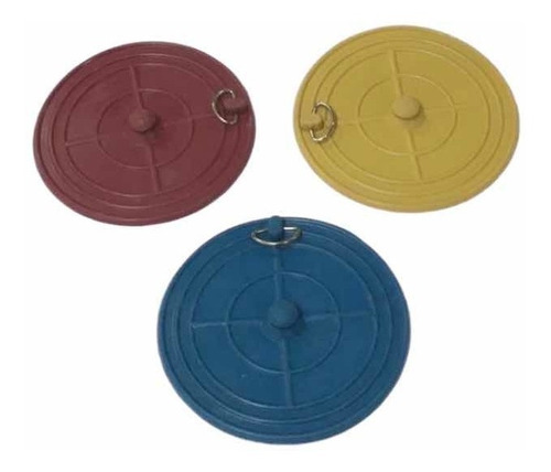 Tapa Coladeras De Hule Colores Surtidos (3 Pzas.) 100mm. 4