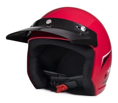 Capacete Aberto Taurus Wind V3 Tecno Vermelho E Preto Tamanho do capacete 56