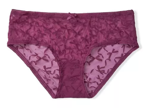 Calcinha Victorias Secret Bow Flocked Hipster Panty Mysticjd