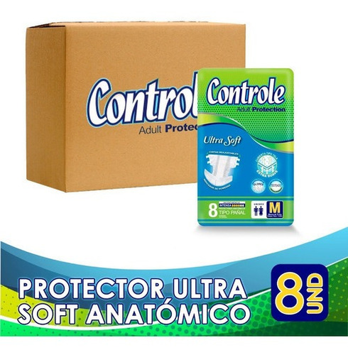 Pañales Adultos Controle Ultra Soft Talla M Bulto De 8 Unds